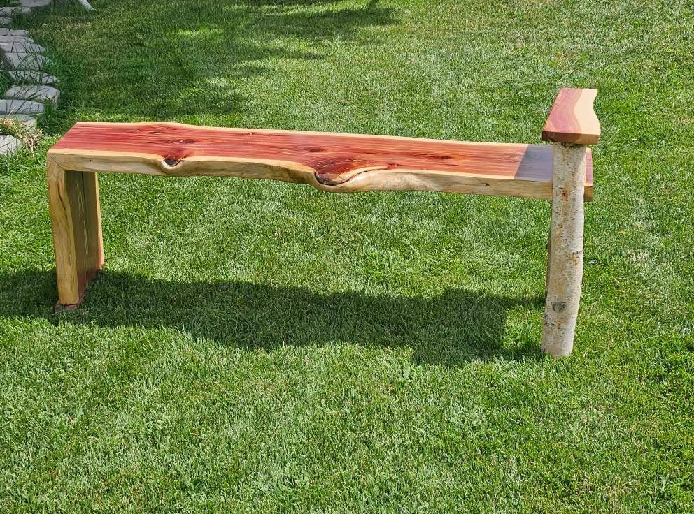 Two Seater Wood Bench 2