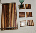 Stripped Charcuterue Board and Matching Coasters 3