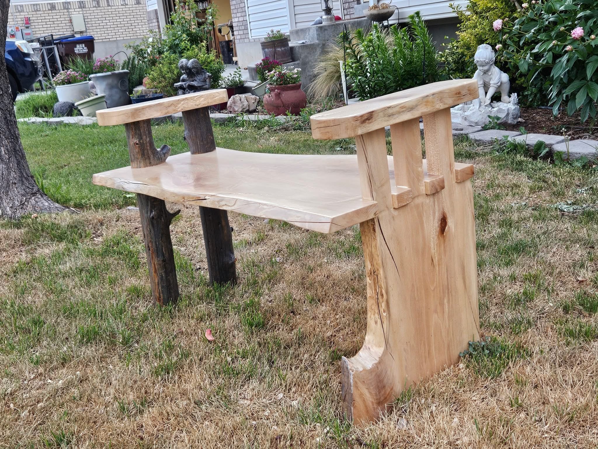 Two Seater Wood Bench