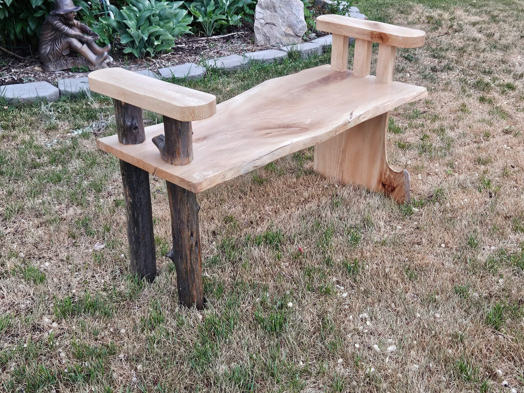Two Seater Wood Bench